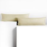 DecoKing Set van 2 Kussenslopen 40 x 145 cm Jersey 100% Gekamd Katoen | Beige ritssluiting