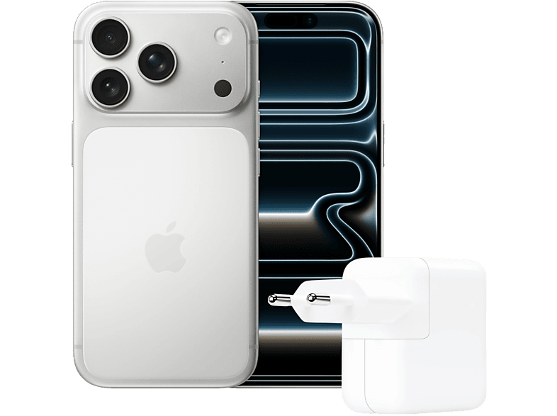 Apple iPhone 17 Pro - 5G 256 GB Silver + 30W USB-C Adapter Smartphone Bundle