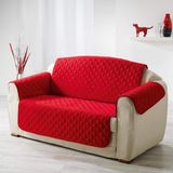 DOUCEUR D'INTERIEUR Douceur d'Intérieur Gewatteerde fauteuilbescherming 279 x 179 cm Club Microvezel Effen Rood
