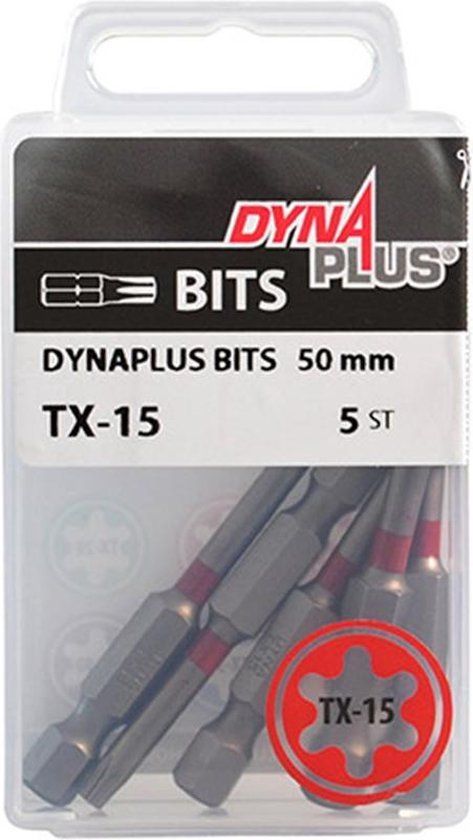 Dynaplus Schroefbit Torx 15 50mm Rood (5 stuks)