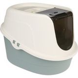 TIAKI Kattenbak met kap Teala wit/teal
