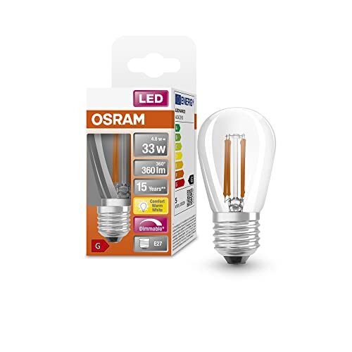 OSRAM Lamps OSRAM Superstar LED lamp, E27-basis helder glas ,Warm wit (2200K), 360 Lumen, substituut voor 35W-verlichtingsmiddel dimbaar, 1-Pak