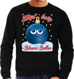 Bellatio Decorations Foute Kerst trui - sweater - Altijd lastig blauwe ballen / blue balls - zwart - voor heren - kerstkleding M