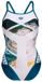 Arena Dames zwempak uit 1 stuk Planet Super Fly wit/multi-blauw cosmo