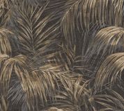 Living Walls PALMBLADEREN BEHANG | Botanisch - Zwart Beige Bruin Grijs - Vliesbehang - 53cm x 1005cm
