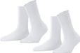 FALKE Happy 2-Pack W SO katoen, effen, 2 paar, damessokken, wit (White 2000), 39-42