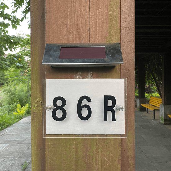 RexTech Solar LED House Number Delta - Solar Powered - Includes Numbers and Letters - Cold White Light