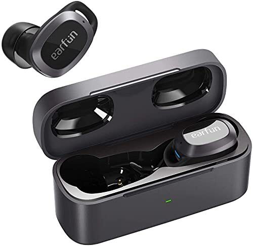 EarFun Free Pro Bluetooth® HiFi In Ear headset In Ear Headset, volumeregeling, Noise Cancelling zwart