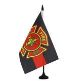 AZ FLAG Tafelvlag Amerikaanse brandweer 21x14 cm Plastic Voet