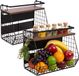 Merkloos Relaxdays Hangende fruitmand - set van 2 - metaal - magnetisch - zwart-donkerbruin