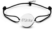 Key Moments Panda Key Moments 8KM-BE0008 - Armband met stalen tekst bedel en sleutel - #Sister - one-size - zilverkleurig