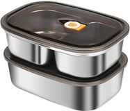 Unyqoos® Lunchbox Set en acier inoxydable 1,7 L – Gris
