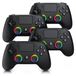 CSL Manette de jeu sans fil lot de 4 pour PS4, PS4 Pro, PS4 Slim et PC, manette Bluetooth avec double vibration, pavé tactile, 2 touches macro, jack 3,5 mm, batterie 600 mAh, 4 pièces, noir