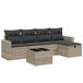 vidaXL 5-delige Loungeset met kussens, polyrattan, lichtgrijs