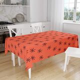 Bonamaison Tafelkleed, Anti-Mold, Sneldrogend, Waterdicht, 100% Polyester Tafellaken, Oranje Bordeaux, 140 x 160 Cm