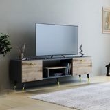 Hanah Asir TV-kast - televisiemeubel - walnoot antraciet