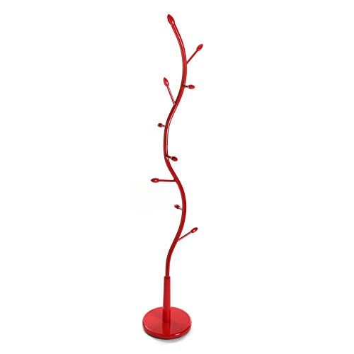 Versa Swindon Minimalistisch kledingrek - 185x32x32 cm - Rood