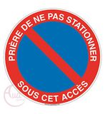 Aua Signature – bord met opschrift "Gebets" niet stationner onder deze toegang, diameter 330 mm, vinyl zelfklevend