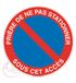 Aua Signature – bord met opschrift "Gebets" niet stationner onder deze toegang, diameter 330 mm, vinyl zelfklevend