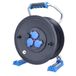 as - Schwabe Xperts Kunststoff Leer-Kabeltrommel für 40 m Kabel, Verlängerungskabel-Trommel ohne Leitung, Leertrommel mit 3 Schutzkontakt-Dosen 230 V, 16 A, IP44, Made in Germany, schwarz I 22620