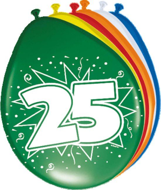 Folat 25 Jaar Ballonnen 30cm 8 stuks
