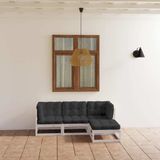 Maison Exclusive - Ensemble de salon 4 pièces pour jardin avec coussins, en pin massif