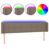 VidaXL Hoofdbord LED 163x16x78/88 cm Stof Taupe