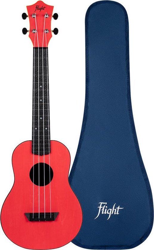 Flight Concert Ukelele - Travel Series - Rood - Kunststof - Rood - 4 Snaren