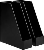 Amazon Basics Kunststof organizer, tijdschriftenhouder, zwart, 2 stuks