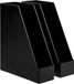 Amazon Basics Kunststof organizer, tijdschriftenhouder, zwart, 2 stuks