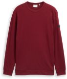 Tom Tailor - Shirt met lange mouwen en wafelstructuur - Maat XXXL - Cabarnet Bordeaux Red