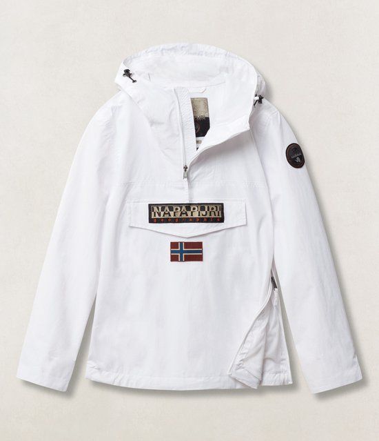 NAPAPIJRI Rainforest NP000HC0 Windbreaker met capuchon - Bright white - XL