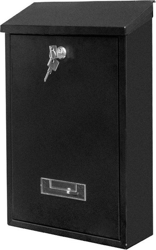 BRASQ Brievenbus Zwart - Wandbrievenbus met Slot - Moderne Brievenbus met Naamplaatje