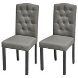 VidaXL Eetkamerstoelen 2 stuks Polyester Grijs