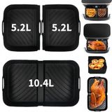 TRANKIELO® - Set de 3 doublures pour friteuse à air en silicone – Spécialement conçu pour Ninja Flexi Air Fryer – 2 pièces 5,2 L et 1 pièce 10,4 L – Réutilisable et lavable au lave-vaisselle