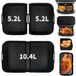 TRANKIELO® - Set de 3 doublures pour friteuse à air en silicone – Spécialement conçu pour Ninja Flexi Air Fryer – 2 pièces 5,2 L et 1 pièce 10,4 L – Réutilisable et lavable au lave-vaisselle