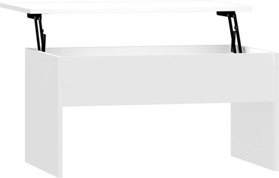 vidaXL Salontafel 80x50,5x41,5 cm Bewerkt Hout Hoogglans Wit