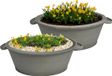 Mega Collections Plantenpot Farmer - 2x - Zink - Donkergrijs - D23 x H11 cm