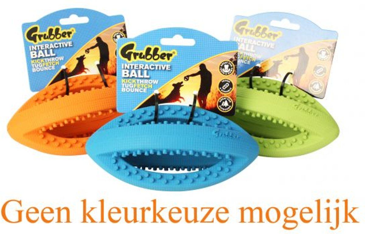 HAPPY PET grubber interactieve rugbybal mini assorti 19x9x9 cm