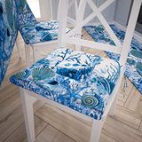 PETTI Artigiani Italiani - Zitkussen voor keukenstoel, set van 6 kussens voor keukenstoelen, van microvezel met digitale druk en banden, 100% Made in Italy