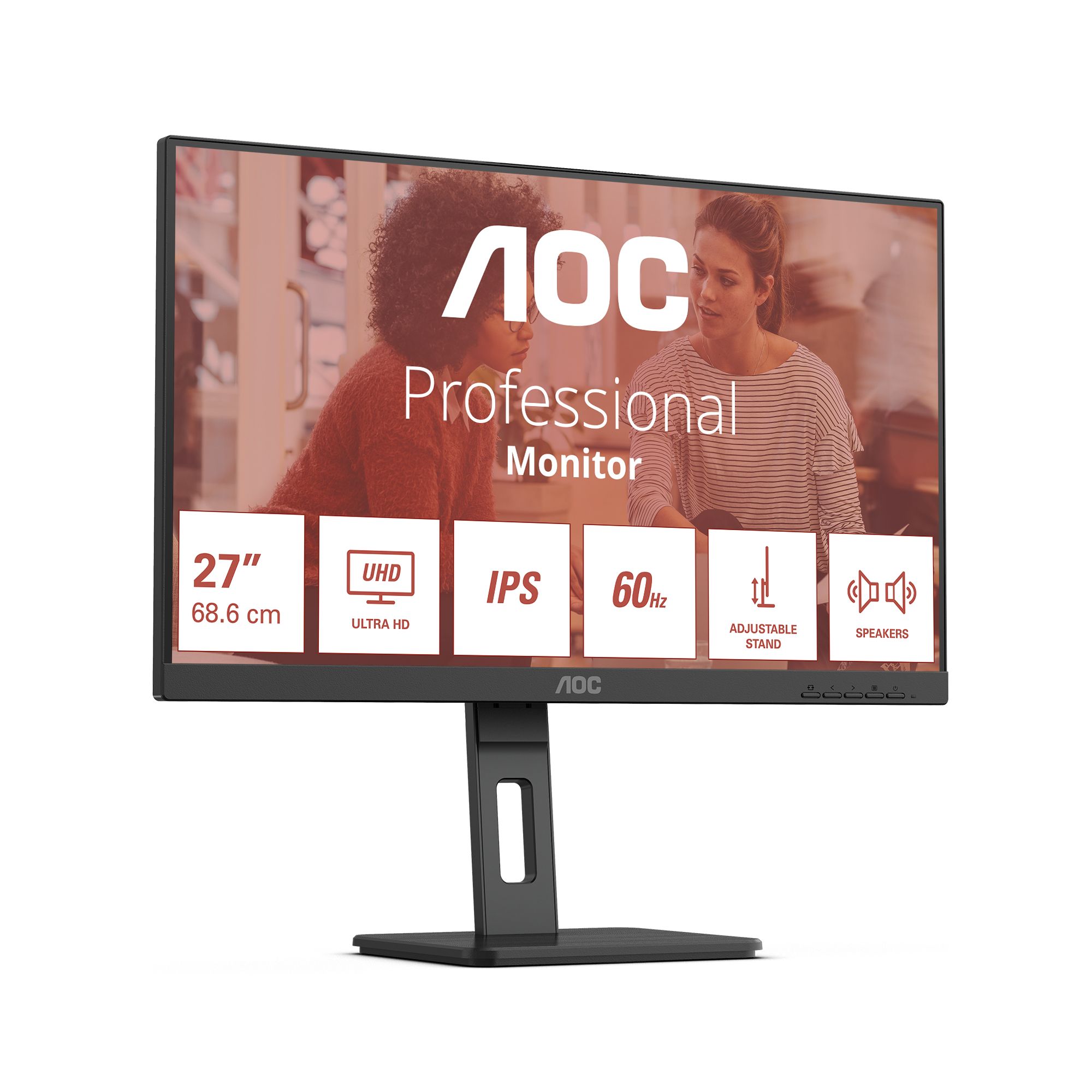 AOC U27E3UF computer monitor 68,6 cm (27") 3840 x 2160 Pixels 4K Ultra HD LED Zwart