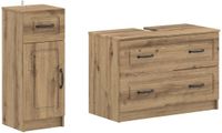 vidaXL - 2-delige - Badkamerkast - Set - UTRECHT - Artisanaal - eiken - Bewerkt - hout