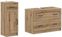 vidaXL - 2-delige - Badkamerkast - Set - UTRECHT - Artisanaal - eiken - Bewerkt - hout