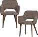 WOOOD Murat Eetkamerstoelen Houten Bruine Poot - Taupe - Set van 2
