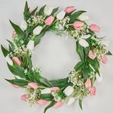 Unyqoos® Decoratieve bloemenkrans voor voordeur met realistische tulpen