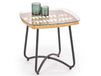 Table basse rotin et acier noir