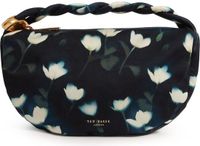 Ted Baker Isli Satin Statement Hardware Printed Hobo Bag Navy