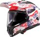LS2 MX702 Pioneer II Fantasy Adventure Motorhelm Wit Rood Blauw XXL