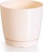 Prosperplast Plantenpot/bloempot met opvangschaal - kunststof - beige D28 x H26 cm