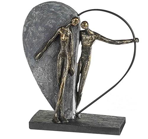 Casablanca - Sculptuur hartvormige kloppen - Poly/Metaal - Grijs - (HxBxD) 31 x 8 x 10 cm